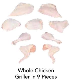 Whole Chicken Griller 9 Pieces